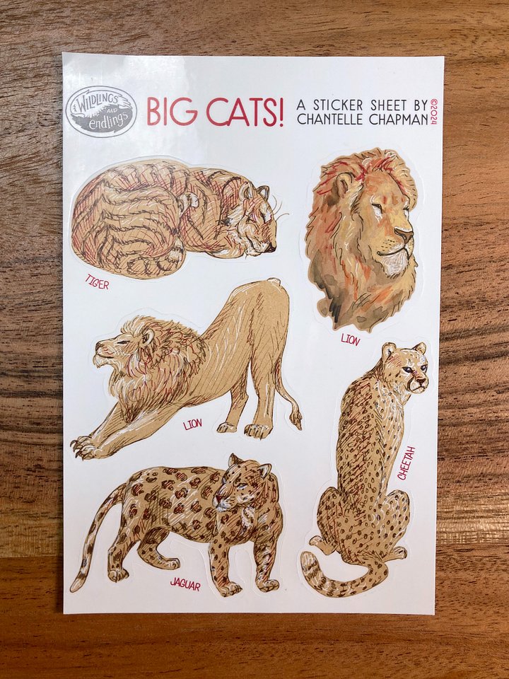 Big Cats! Sticker Sheet product image (2)