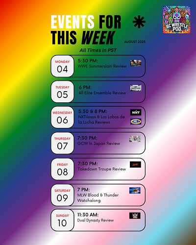 🌈 NEW WEEK. NEW HEAT. 🔥

From #SummerSlam to GCW in Japan and MLW’s madness — we’ve got an epic lineup of reviews & watchalon...
