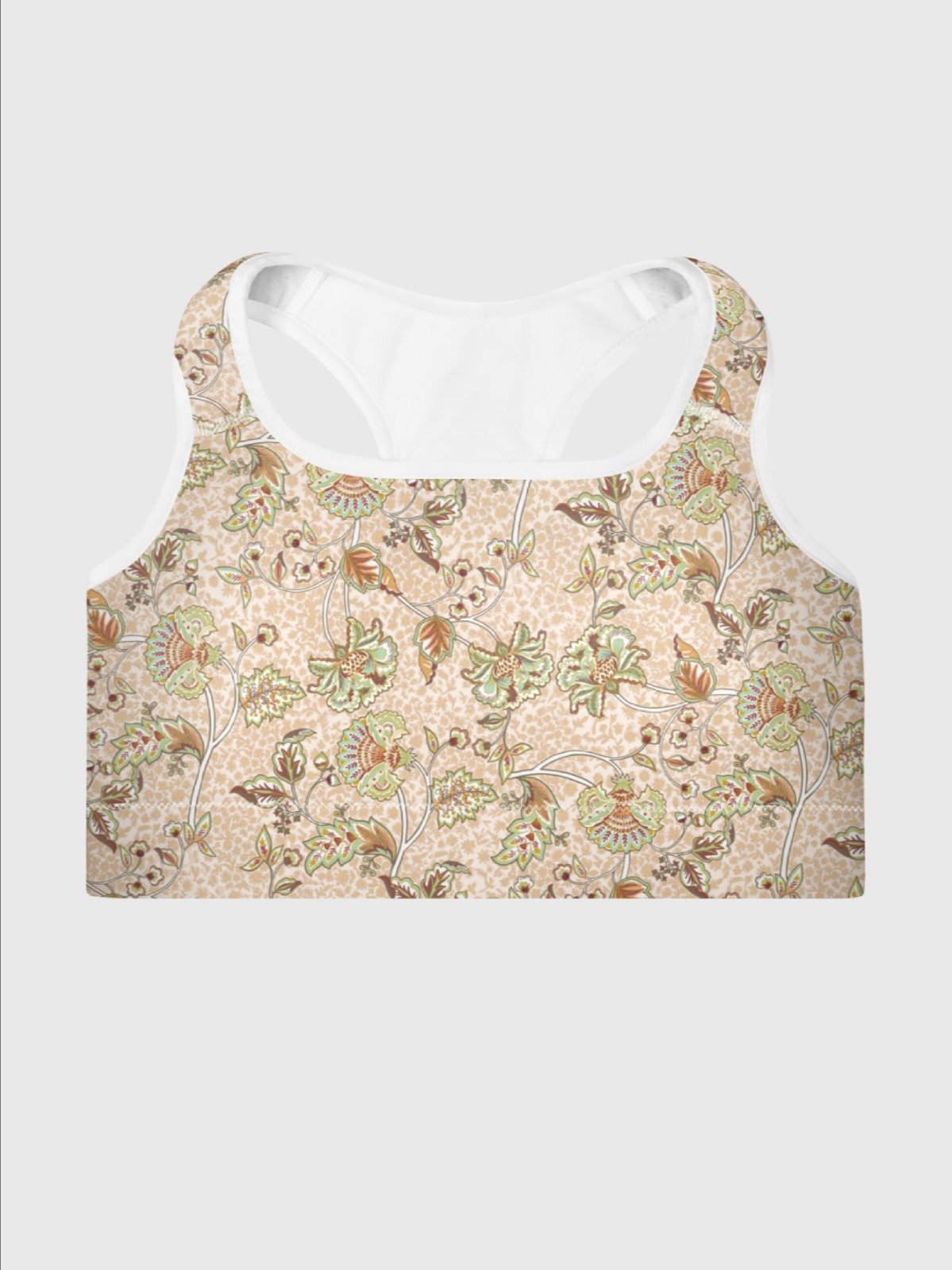 Sport Bra "Elegant Neutral Beige Chintz" product image (3)