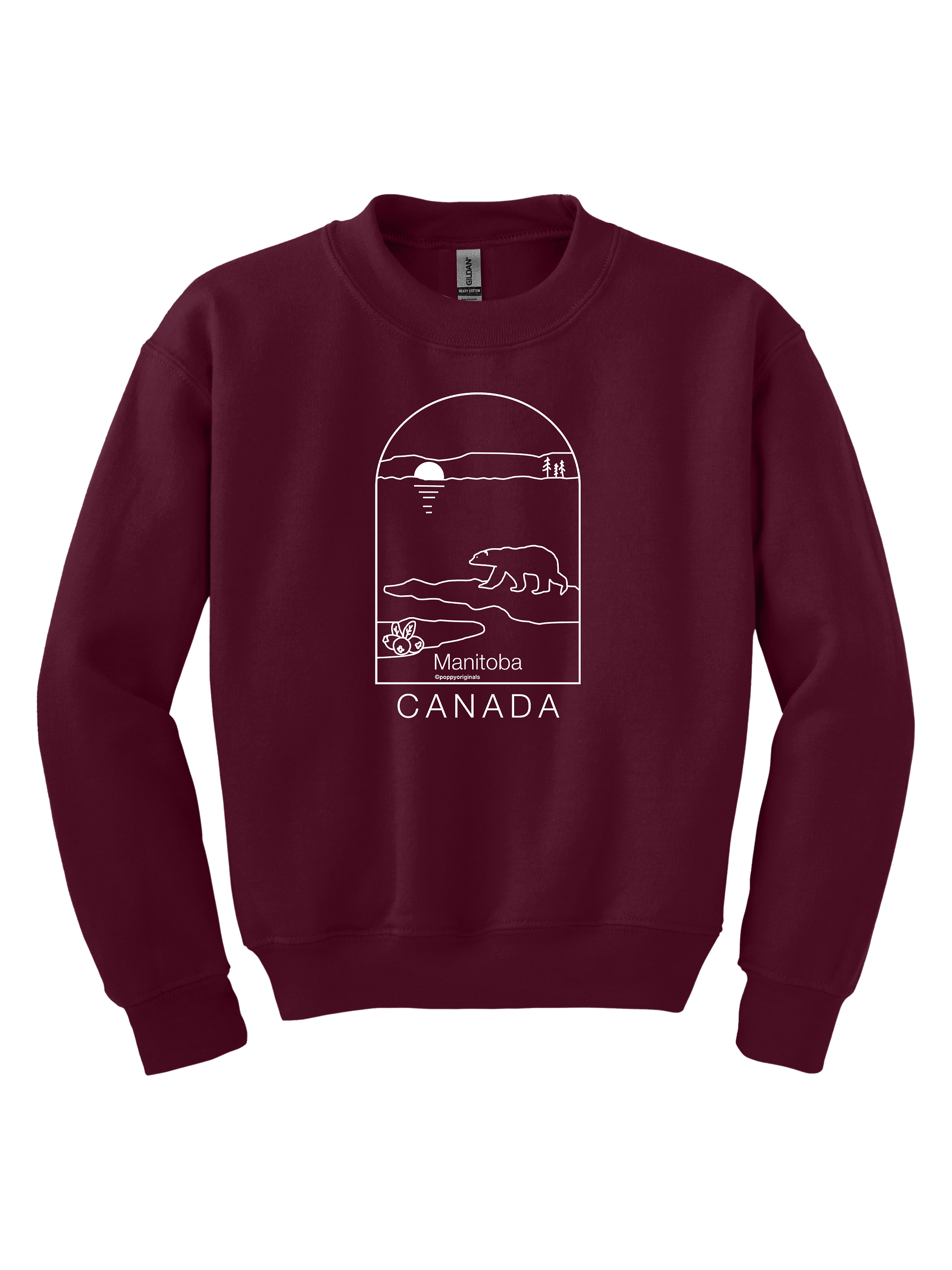 POPPY ORIGINALS sweatshirt Hudson Bay MANITOBA maroon product image (1)