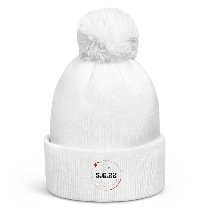 (White Only) ScruggsGaming22 Cosmic Fusion Pom-Pom Beanie product image (1)