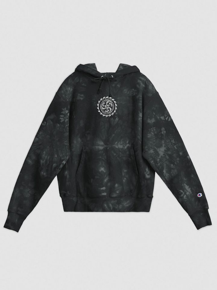 Embroidered "Onboard Tangaroa" Tie-Dyed Hoodie – Center Logo, Laid-Back Fit product image (1)