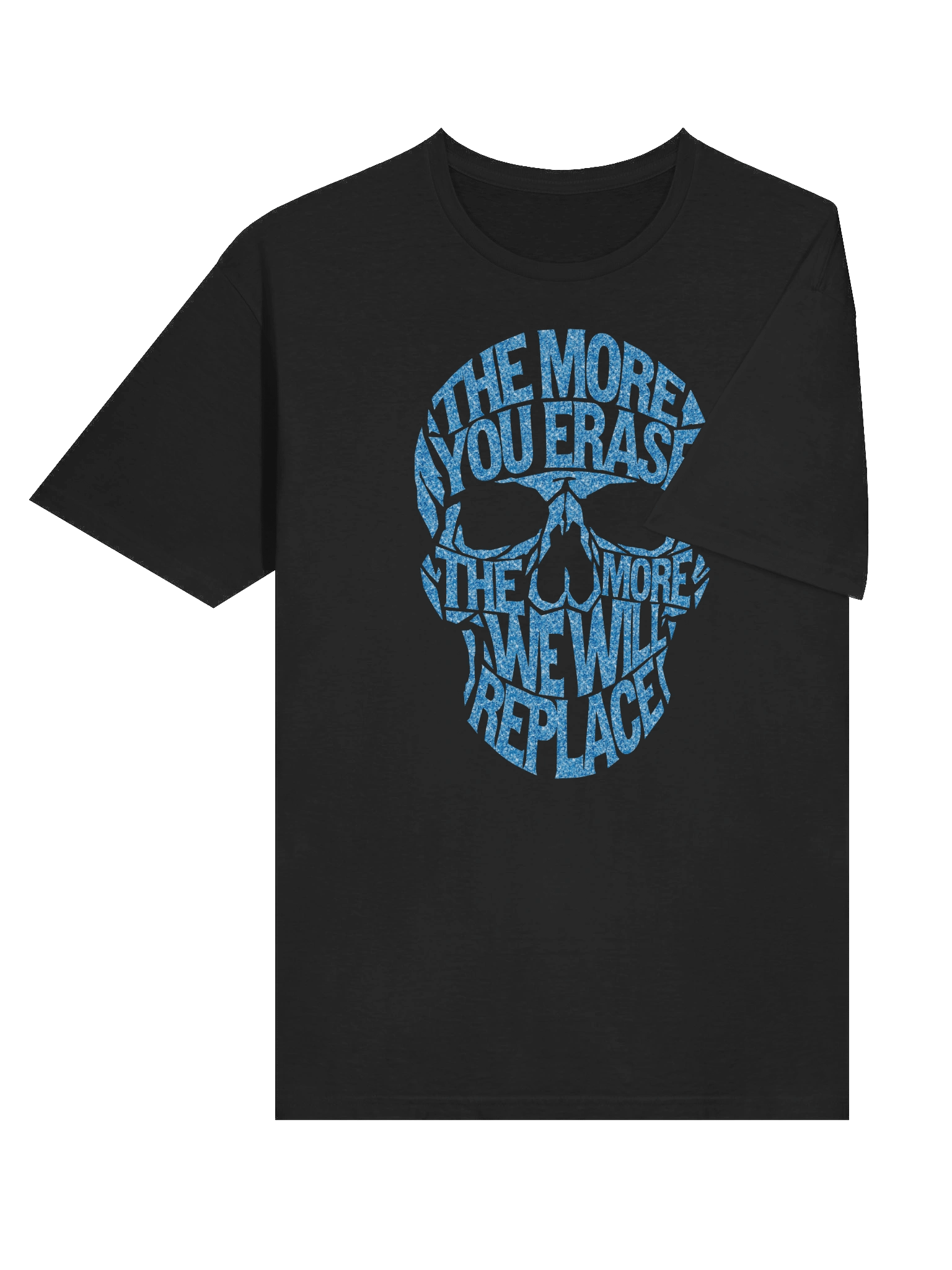 THE MORE YOU ERASE SKULL Graphic T-Shirt Speckled Blue product image (4)