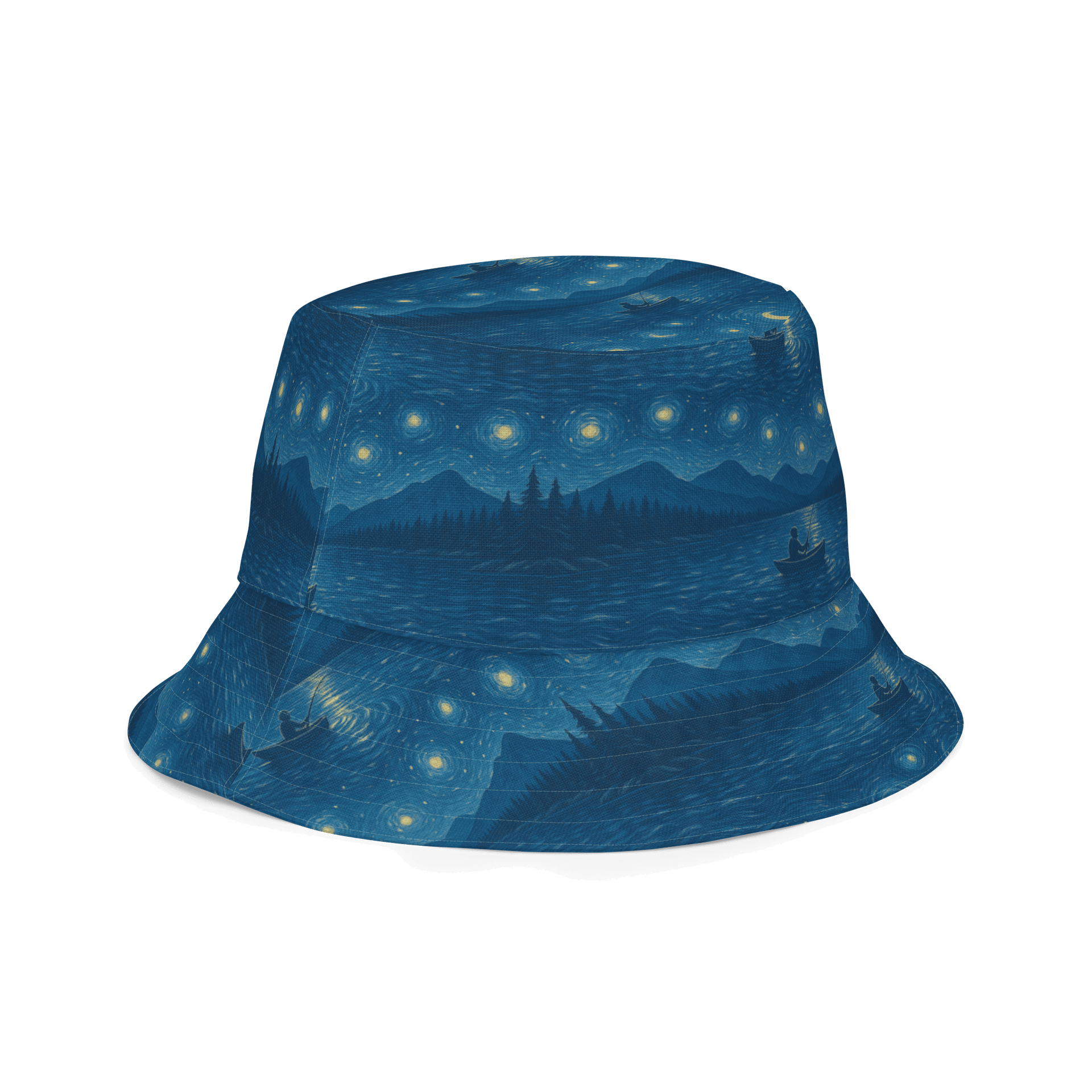 Starry Mountain Lake Fishing Bucket Hat product image (3)