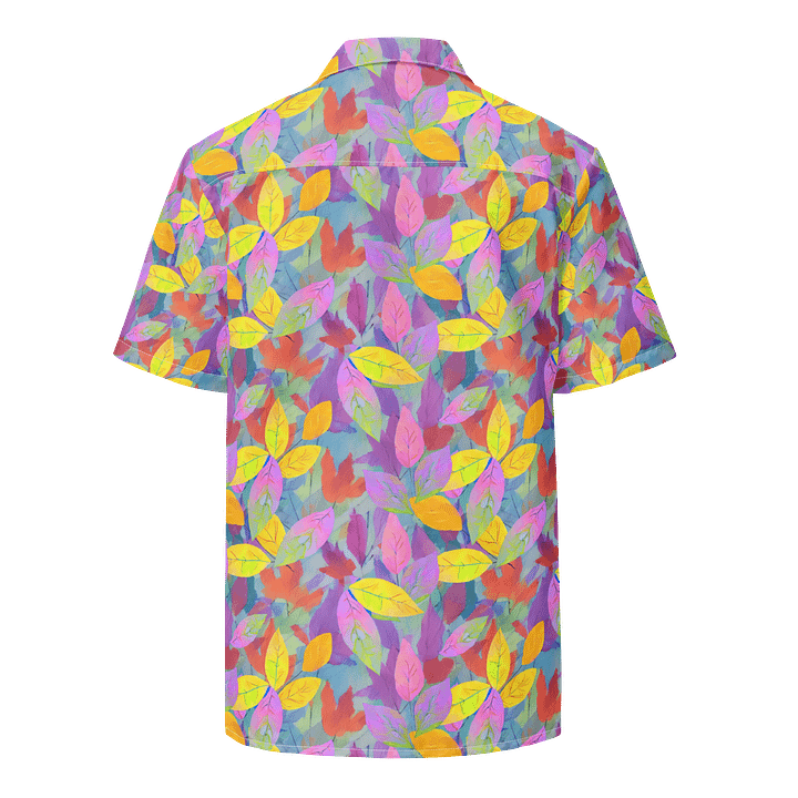Yellow Pink Leaves Hawaiian Shirt product image (2)