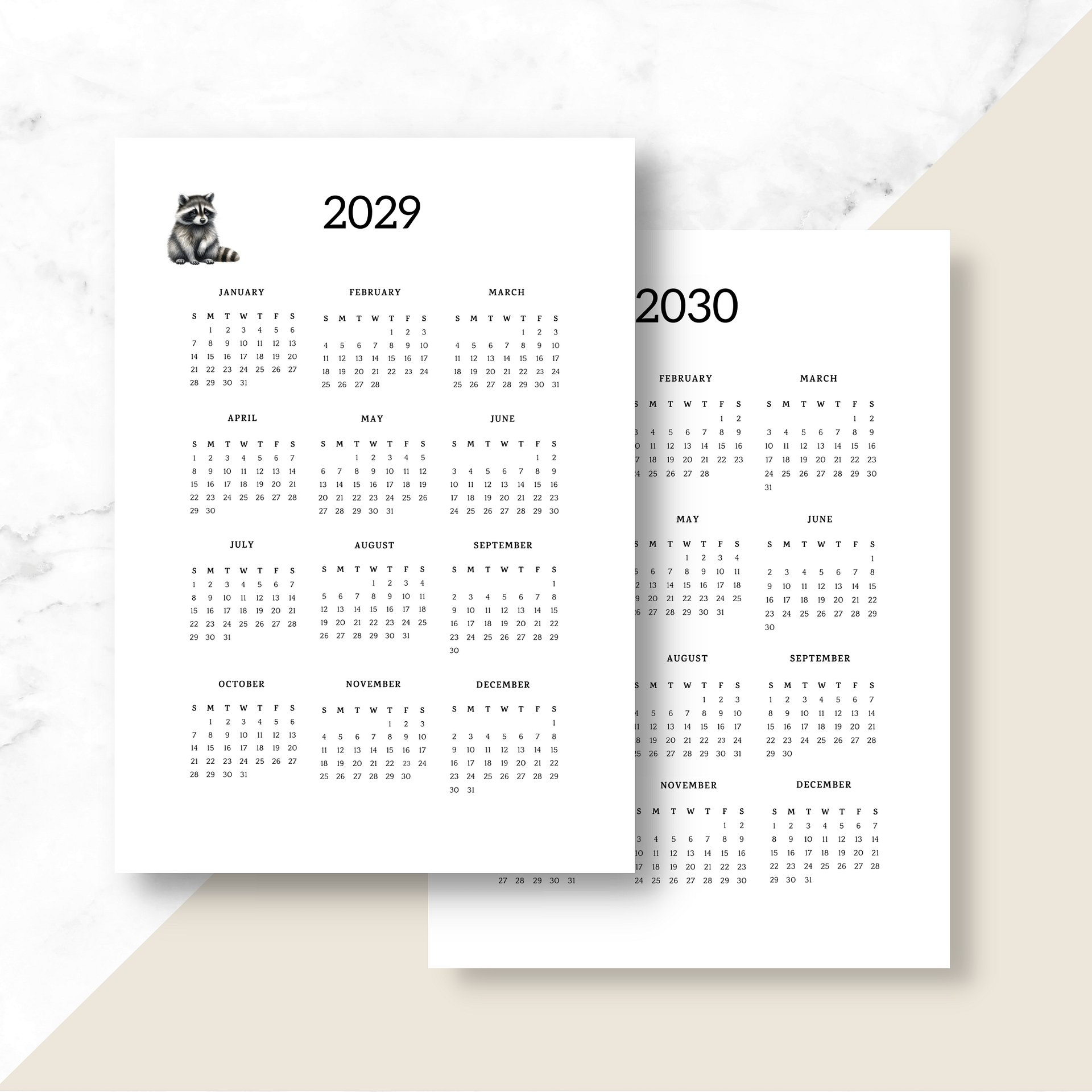 Six-year Printable Calendar Pages: Woodland Creatures product image (4)