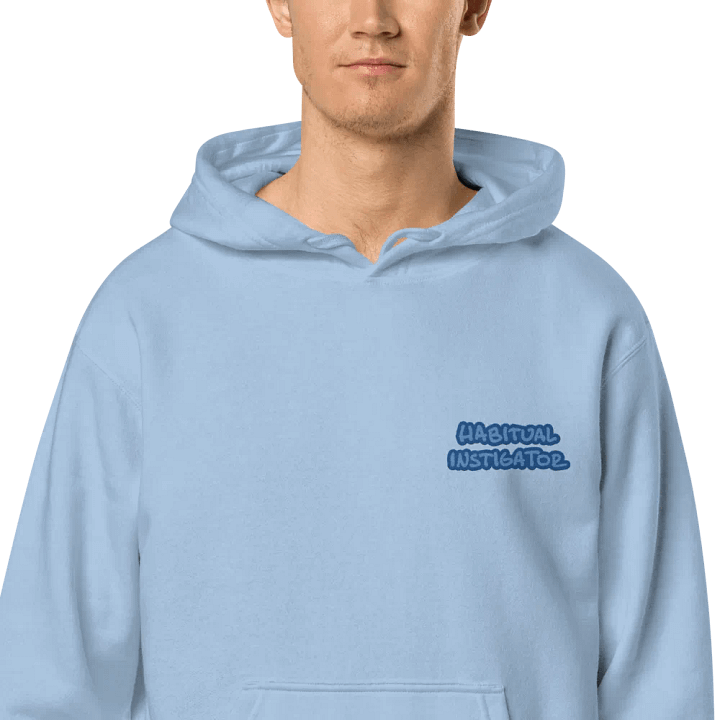 Habitual Instigator (L.C. creek design) embroidered pigment hoodie product image (1)