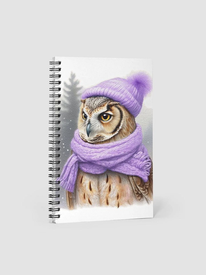 Adorable cute owl wearing a purple hat and scarf product image (1)