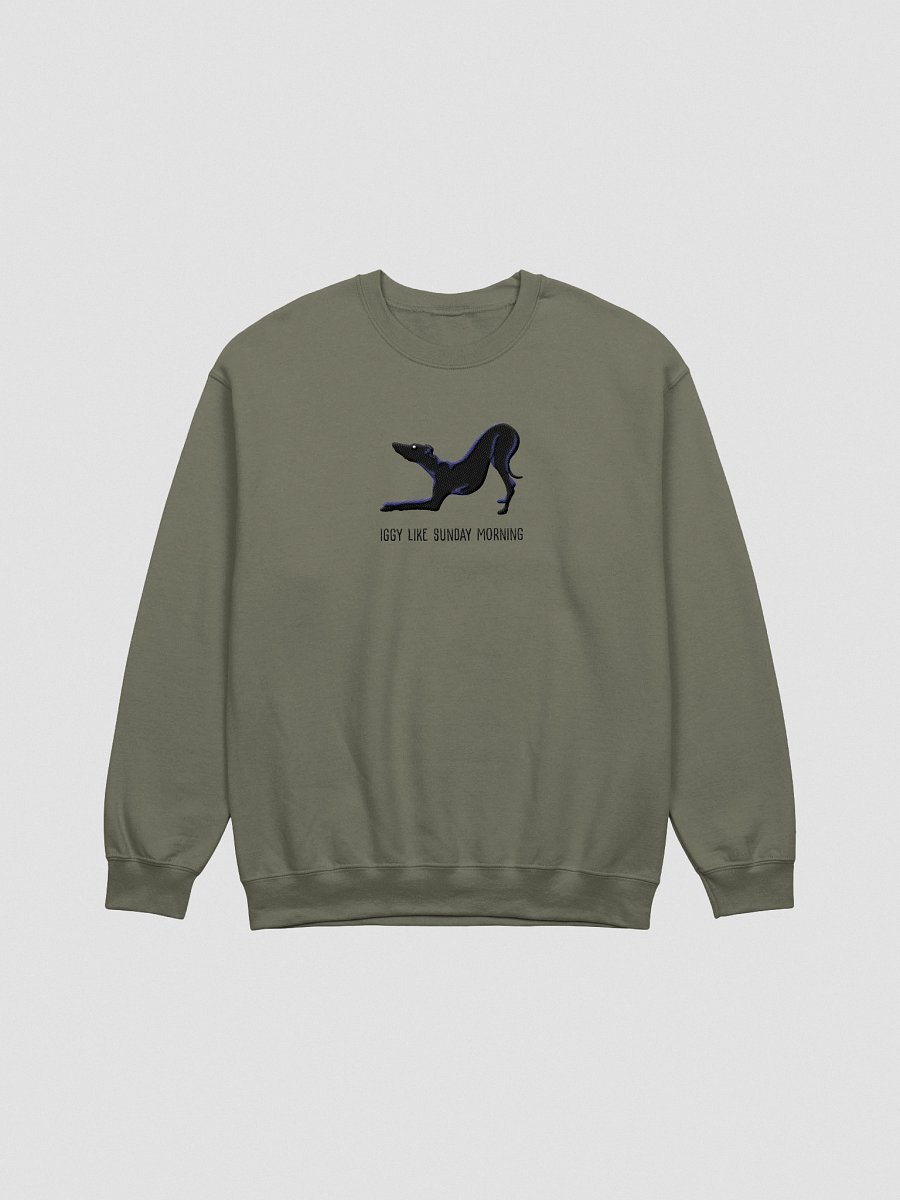 Iggy Like Sunday Morning Sweatshirt (Embroidered) of an Italian Greyhound(Black) product image (5)