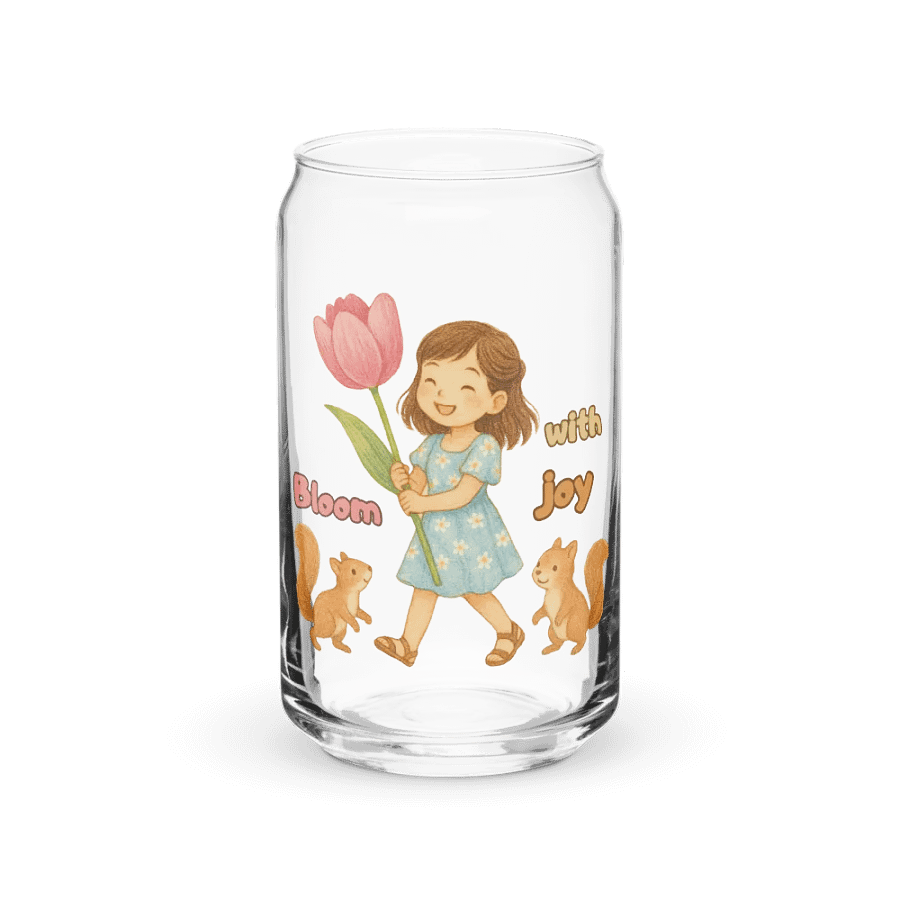 Tulip and Squirrels Can-Shaped Glass product image (2)
