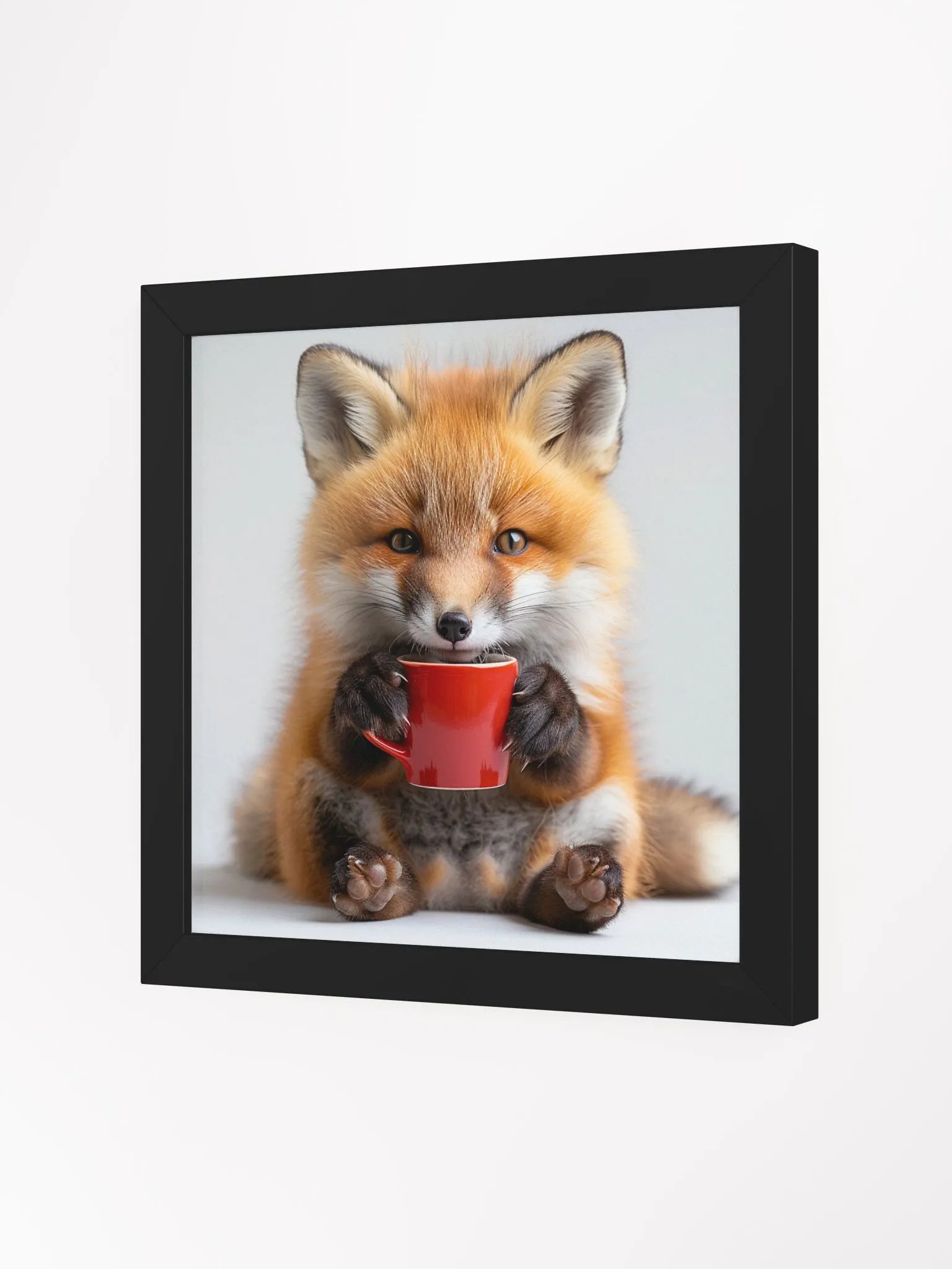 Coffee Lover Cute Baby Fox Art product image (3)