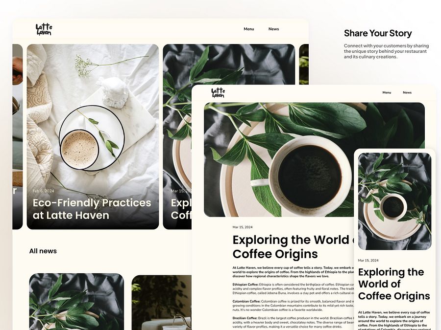Latte - FREE Framer Restaurant & Cafe Template product image (3)