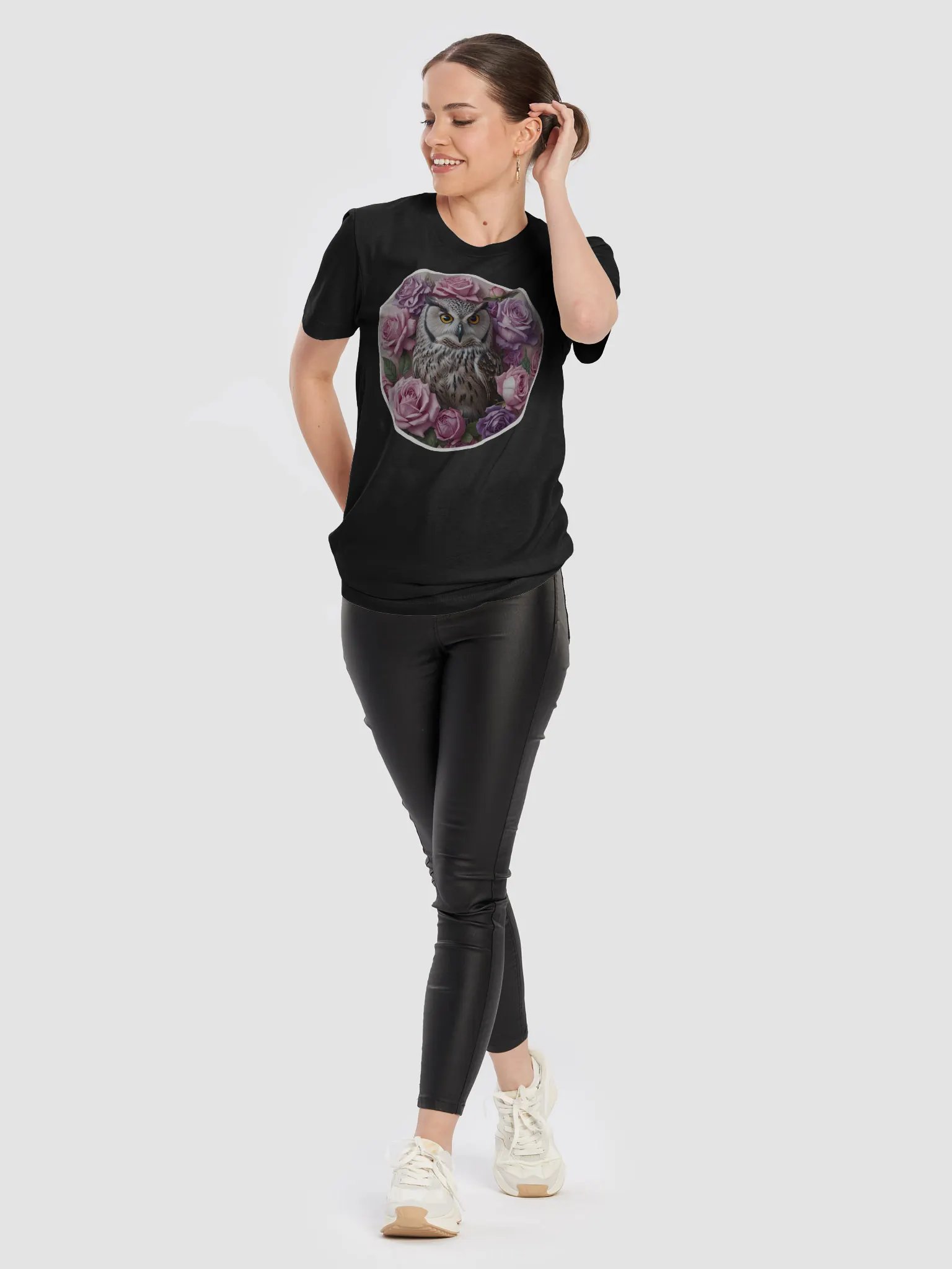 Owl and Roses Circle T-Shirt product image (65)