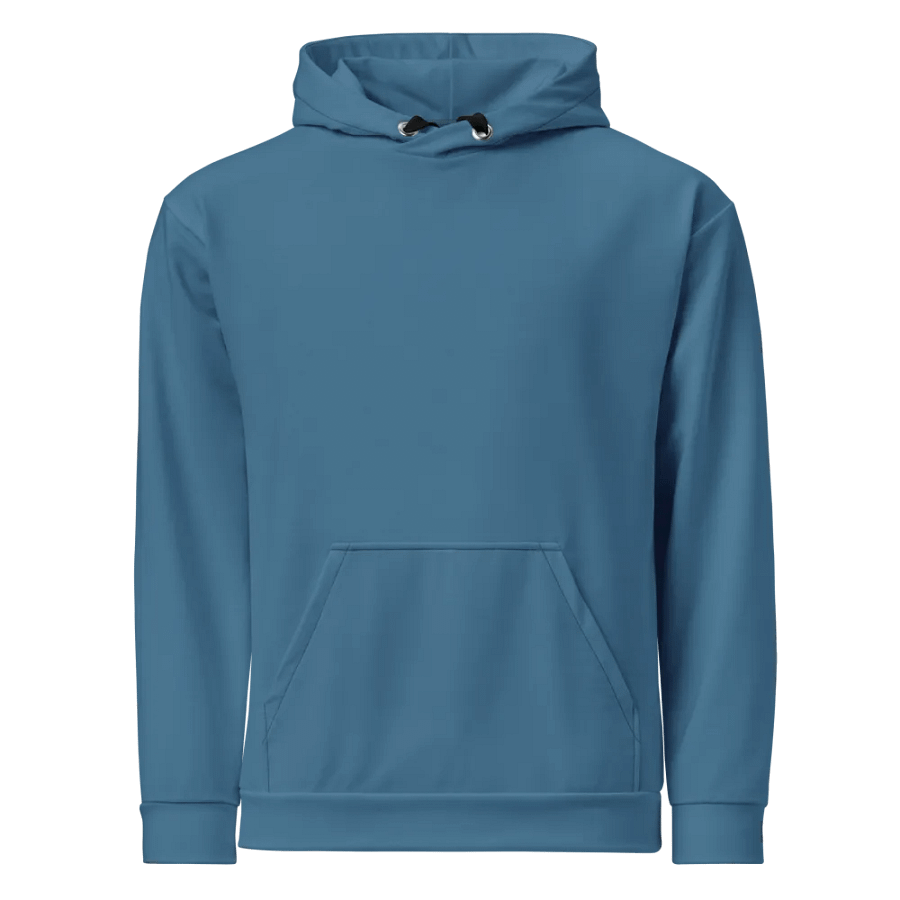 Plain Medium Blue True Summer Unisex Recycled Polyester Heavyweight Premium Hoodie by Treasure Pie product image (1)