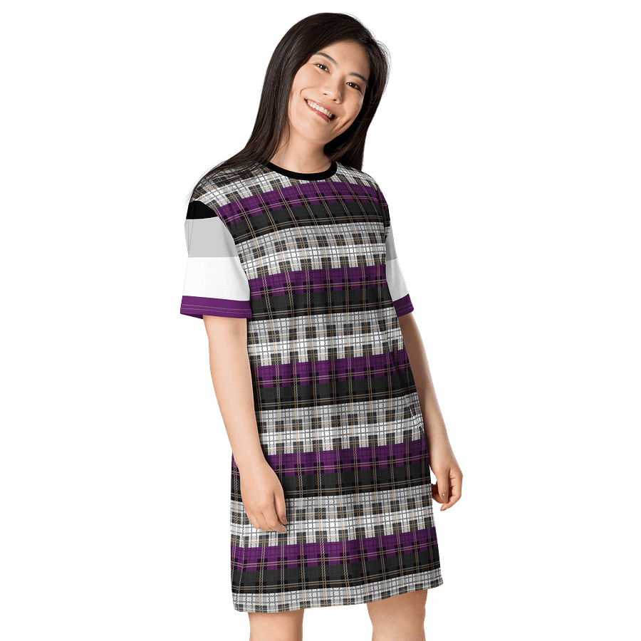 Asexual Pride Plaid T-shirt Dress product image (4)