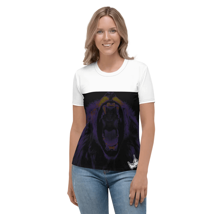 “FIRE” & CROWN™ logo print—short-sleeve crew women’s (two-tone) product image (1)