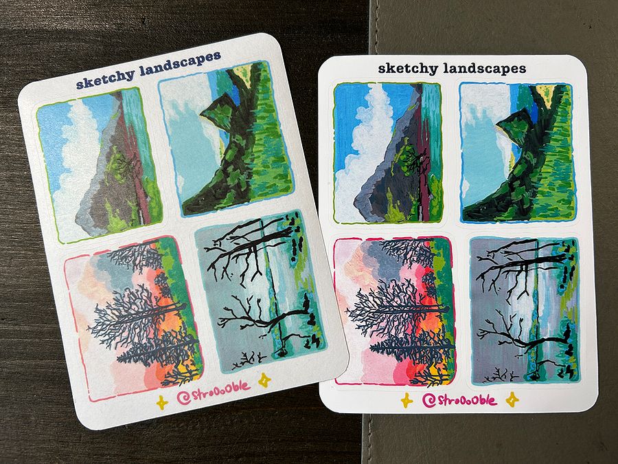sticker sheet : sketchy landscapes product image (5)