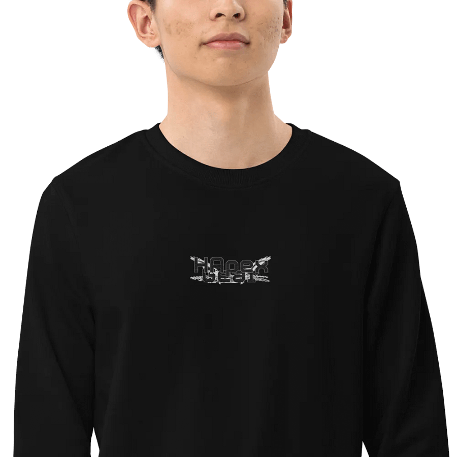 Unisex Organic Sweatshirt - Embroidered - Black HApex Gear Black Logo product image (6)