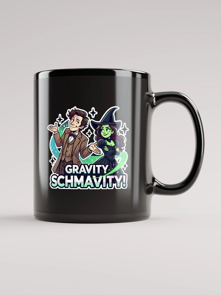Defying Gravity Schmavity Mug – Black Glossy Doctor Who x Wicked Coffee Cup product image (1)