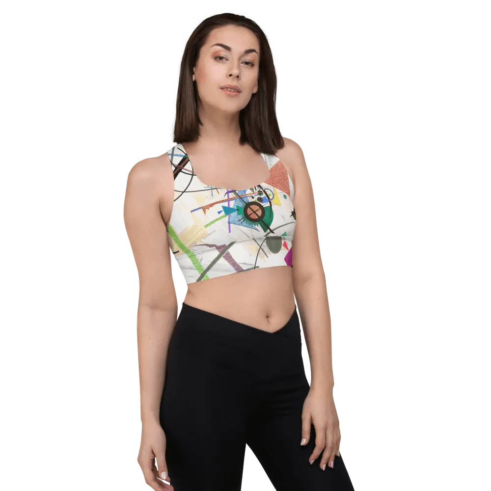 Abstract Lithographic Pattern Design Longline Sports Bra - V2 product image (12)