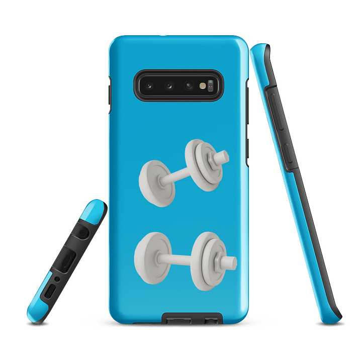 Cyan Double White Dumbbell Samsung® Case product image (5)