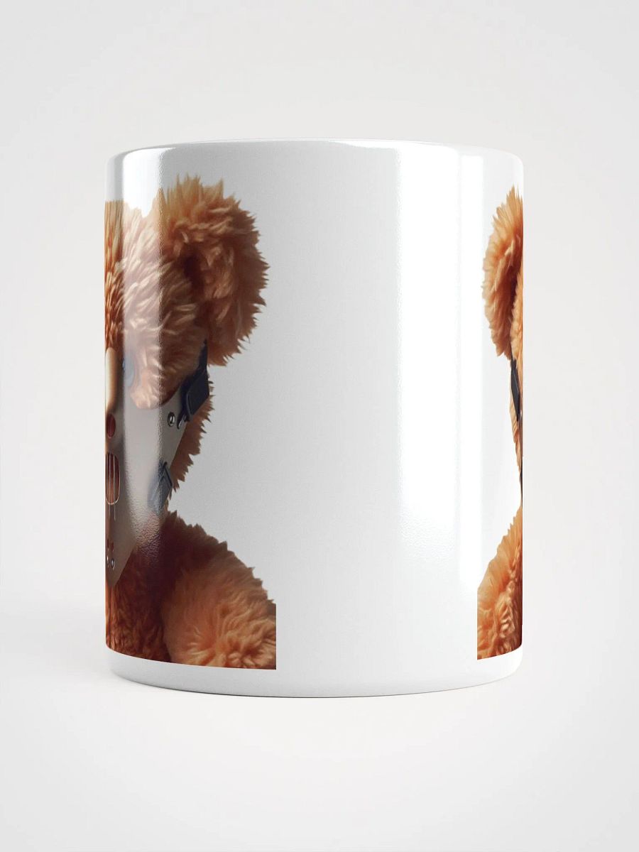 Teddy Bear Wearing a Hannibal Lector Mask #Humorous Glossy Mug - White product image (15)