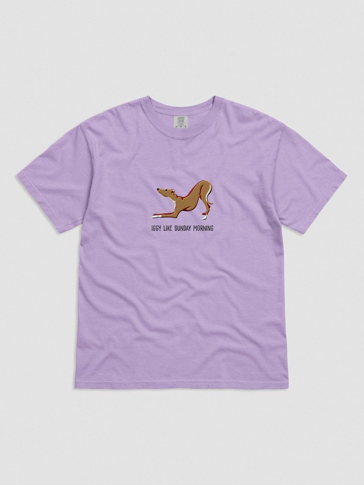 Iggy Like Sunday Morning T-Shirt(Embroidered) of an Italian Greyhound(Tan) product image (41)