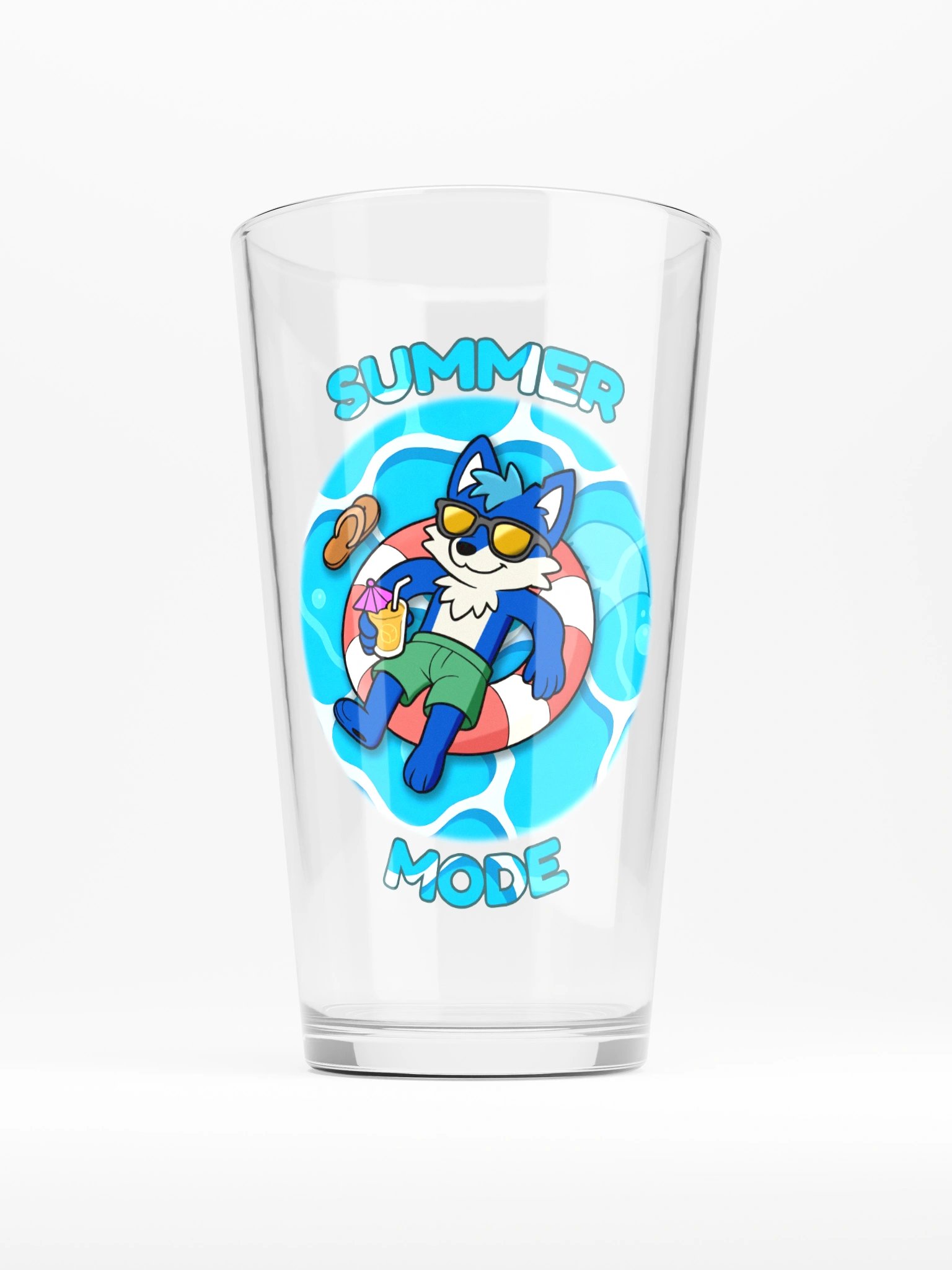 "Summer Mode" CobaltFox Pint Glass product image (1)