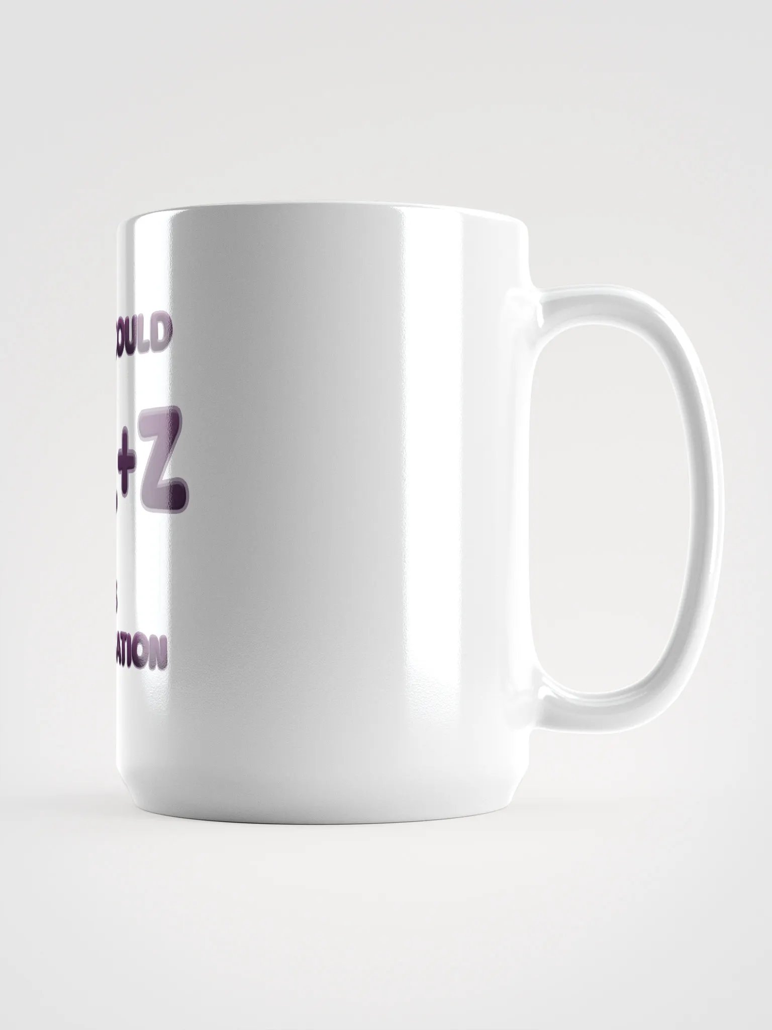 【Ctrl+Z】Purple Text White Glossy Mug product image (3)