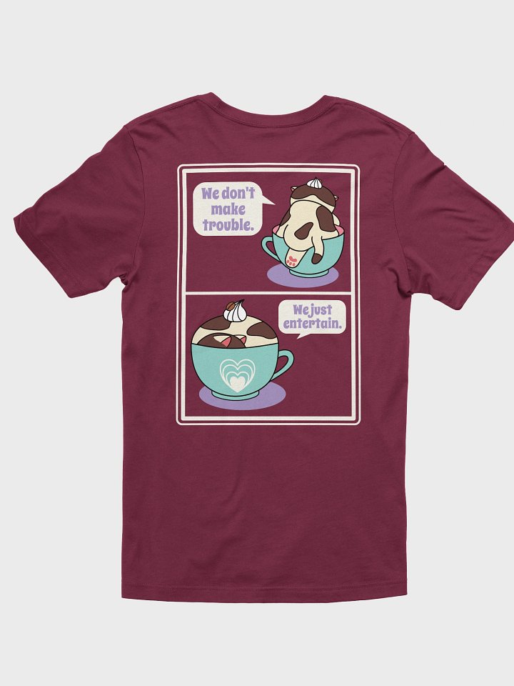 Sweet Trouble (Coffee Cat - Left Chest and Back Prints) - Unisex Adult Super Soft Lightweight T-shirt product image (1)