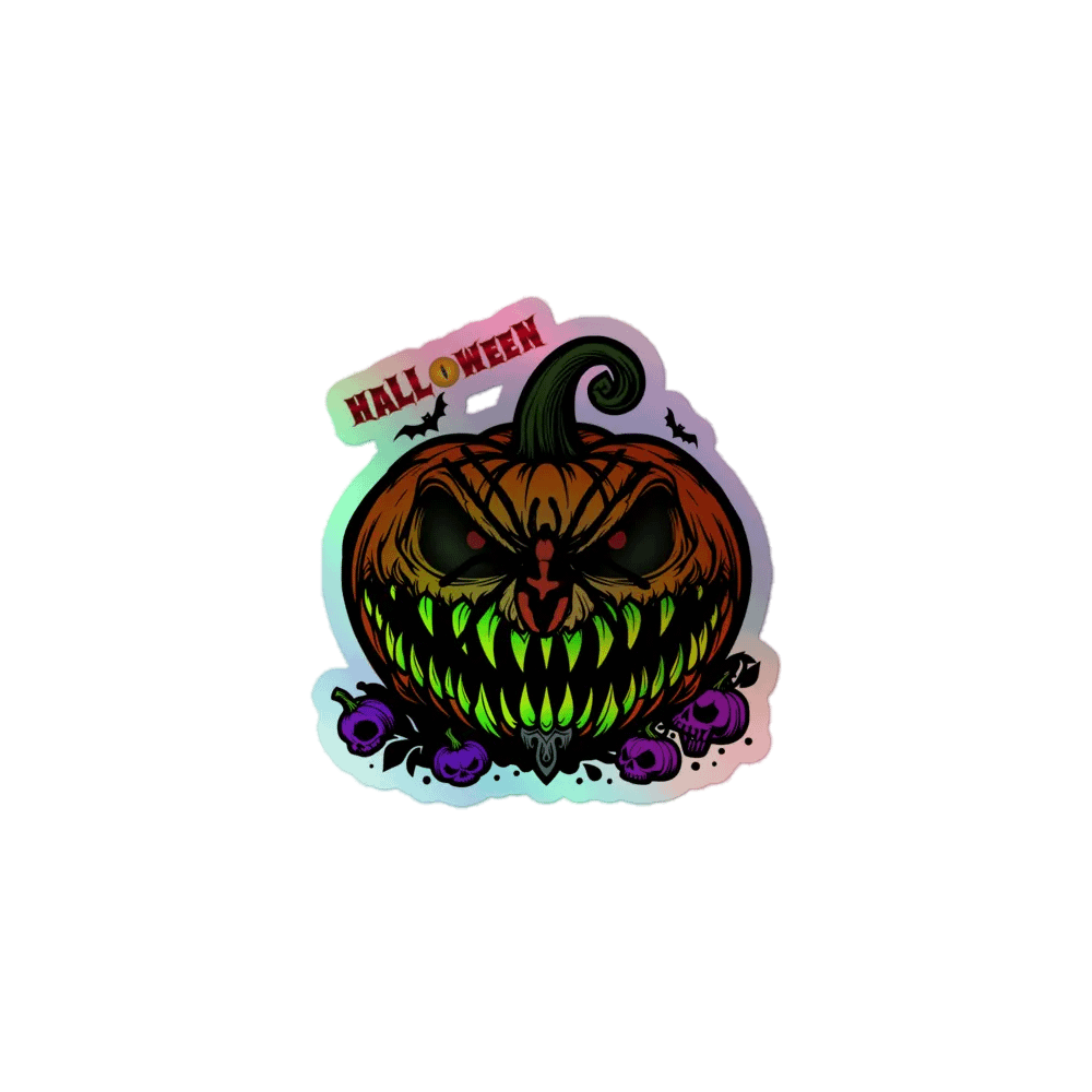Halloween Evil Pumpkin Holographic Sticker product image (1)