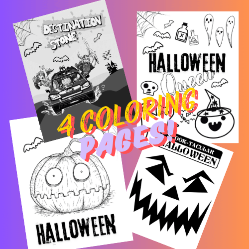 Halloween 2024 Coloring Pages 4 pack product image (1)