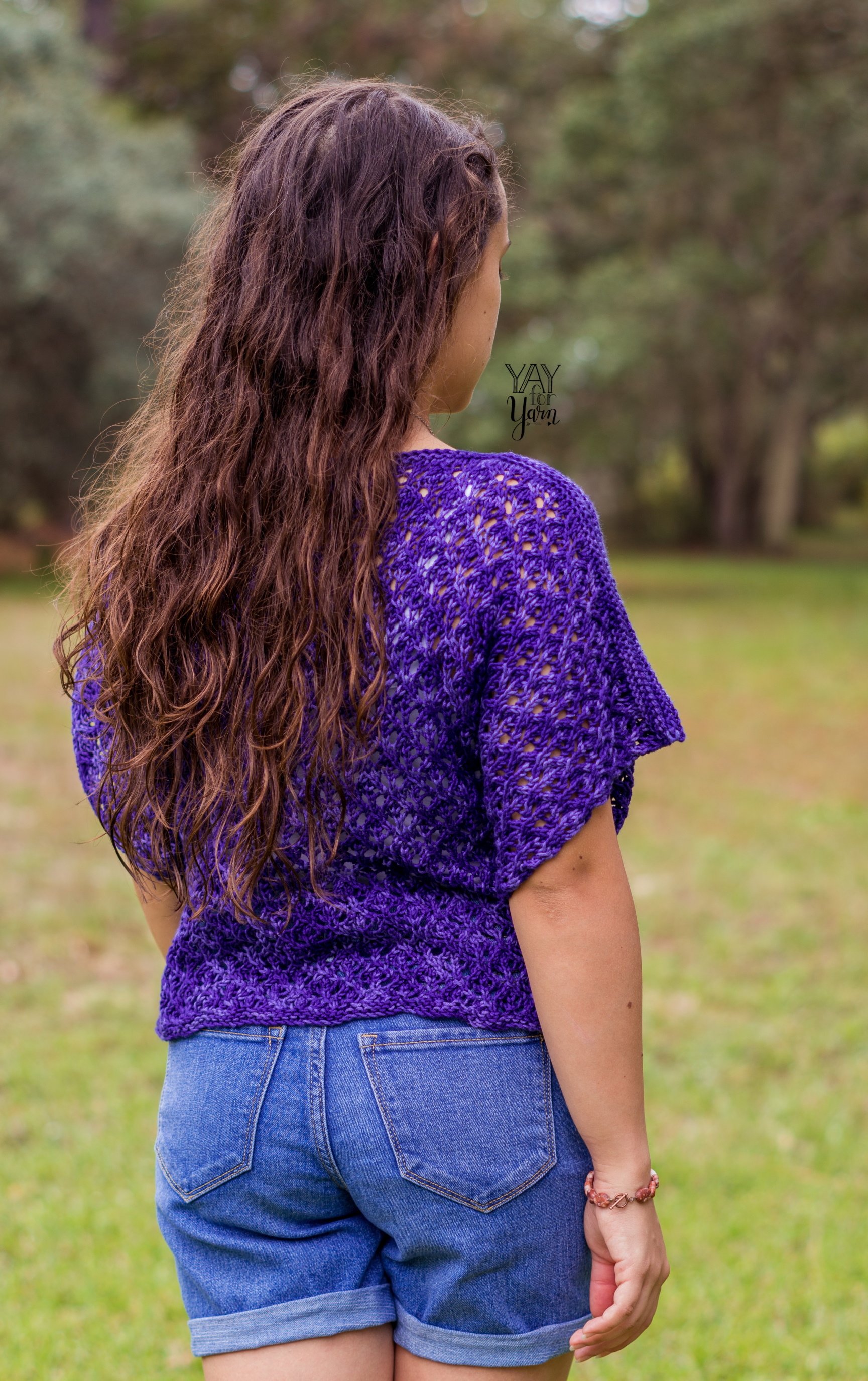 UltraViolet Tee - Lace Top PDF Knitting Pattern & Video Tutorial product image (7)