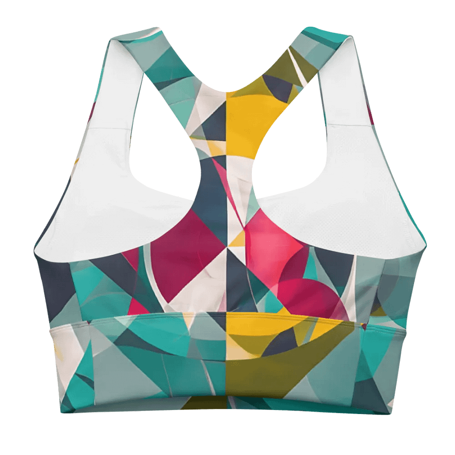 Abstract Lithographic Pattern Design Longline Sports Bra - V9 product image (1)