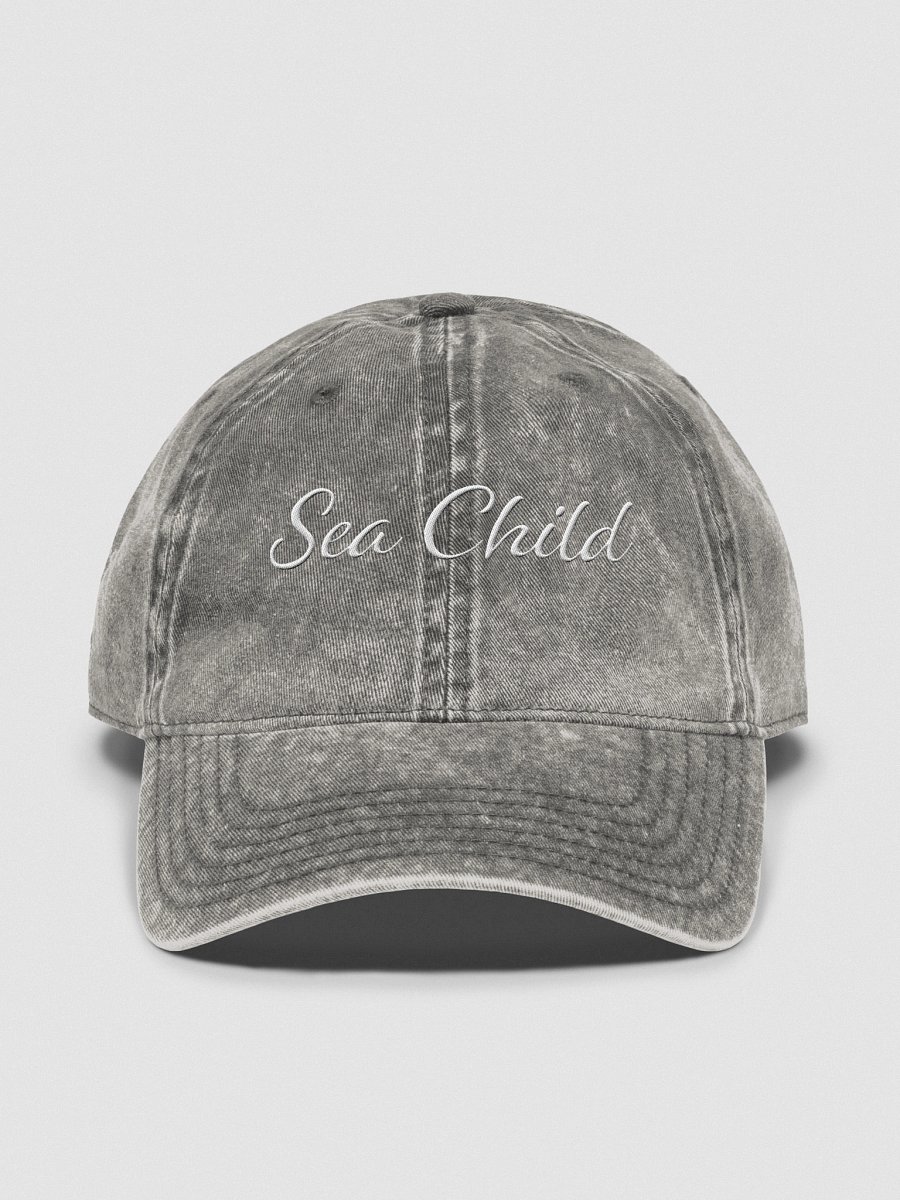 Sea Child Embroidered Vintage Wash Denim Dad Hat product image (9)