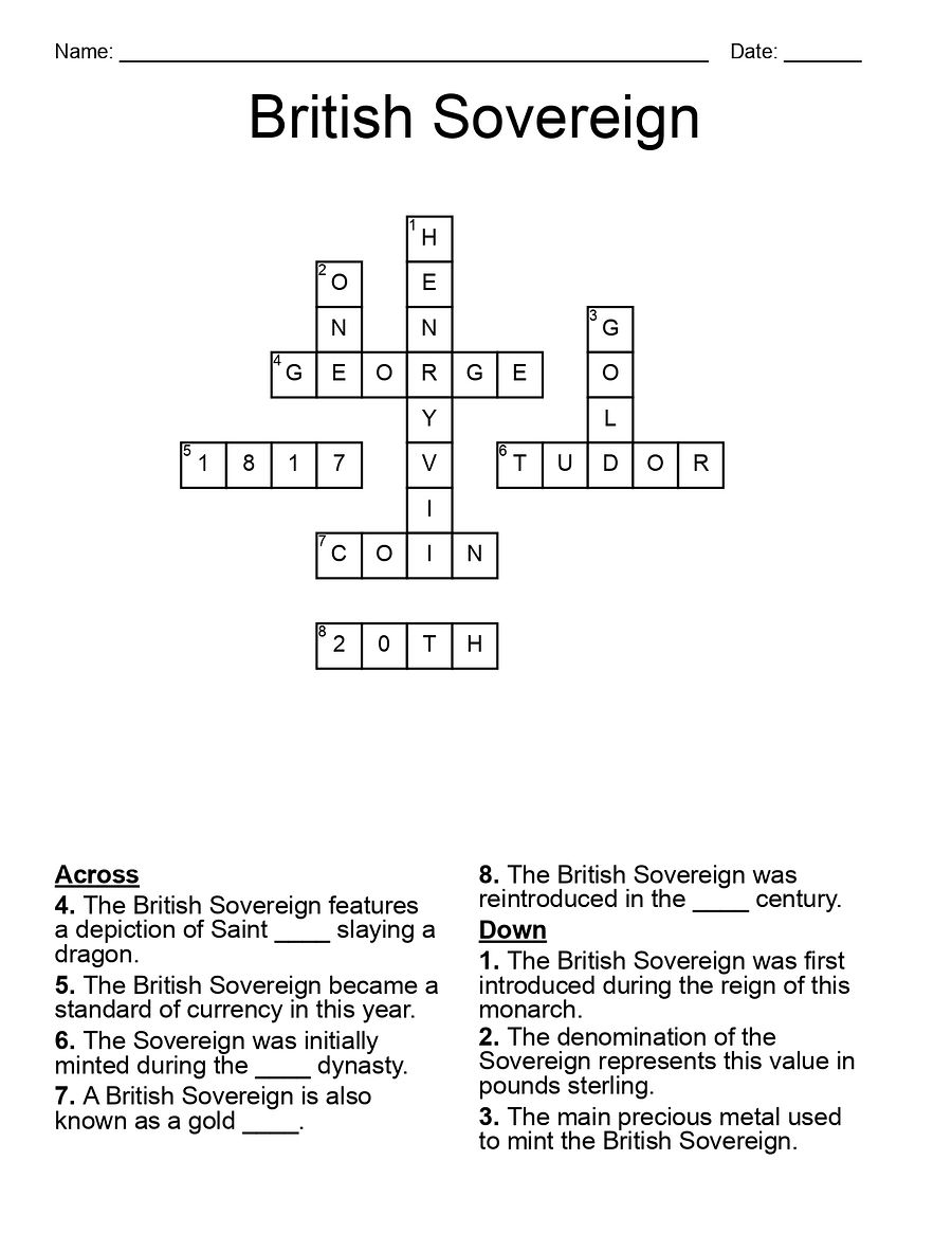 OLD GOLD COIN Crossword Puzzle - British Sovereign product image (3)