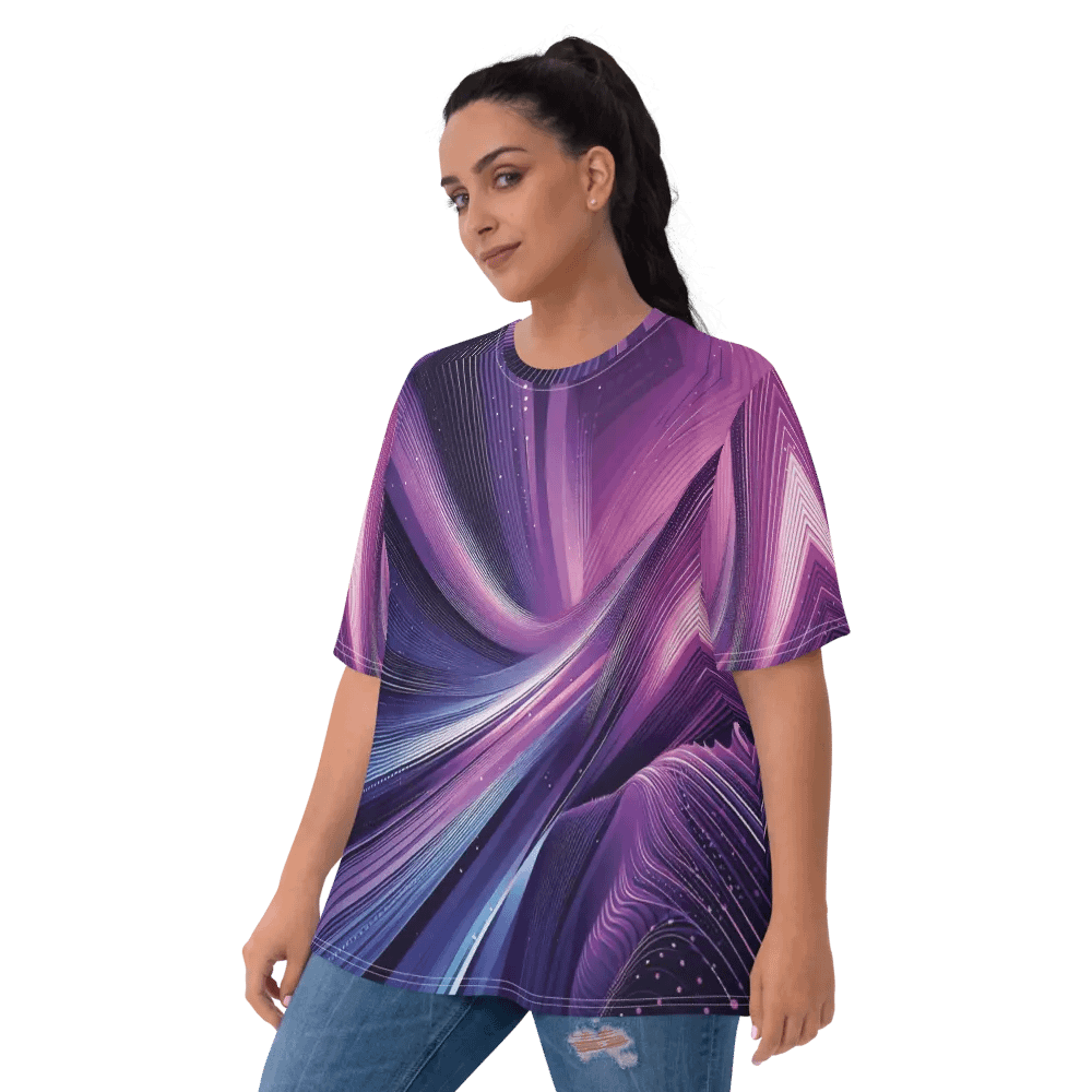 Women's Full-Print-5 Violet Glitch Tee product image (2)