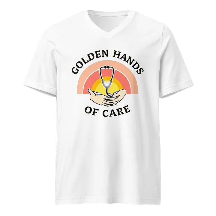 Golden Hands of Care Rainbow Logo V-Neck Tee product image (1)