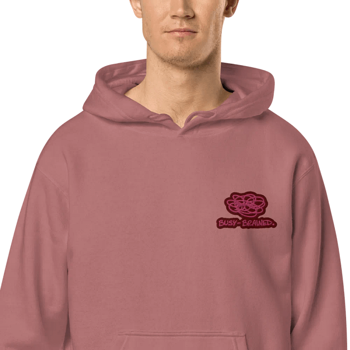 BUSY-BRAINED (l. rose bubble design) embroidered pigment hoodie product image (1)