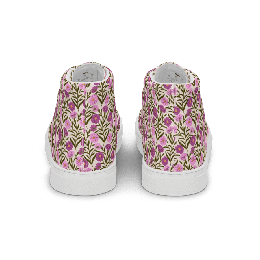Corncockle Bouquet - Pink and Green - Women High Top Canvas Shoes product image (5)