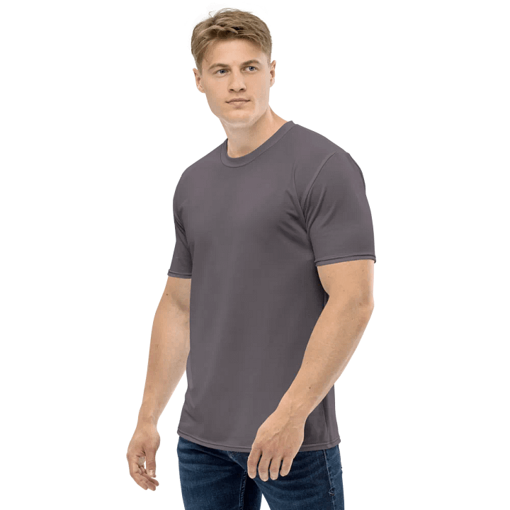 Plain Dark Brown Light Summer Men's Crewneck Polyester Heavyweight Premium T-Shirt by Treasure Pie product image (2)