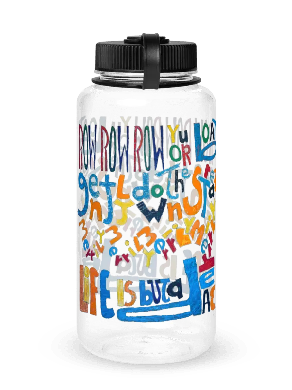 Row Row Row Your Boat Wide Mouth Plastic Water Bottle product image (1)