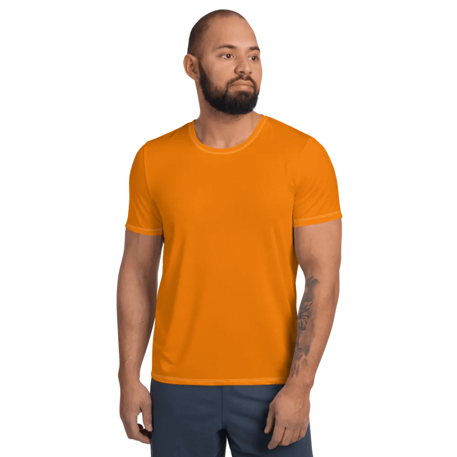 Plain Color Orange Athletic T-Shirt product image (1)