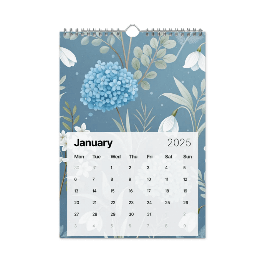 SEAMLESS FLORAL PATTERN WALL CALENDAR 2025 product image (6)