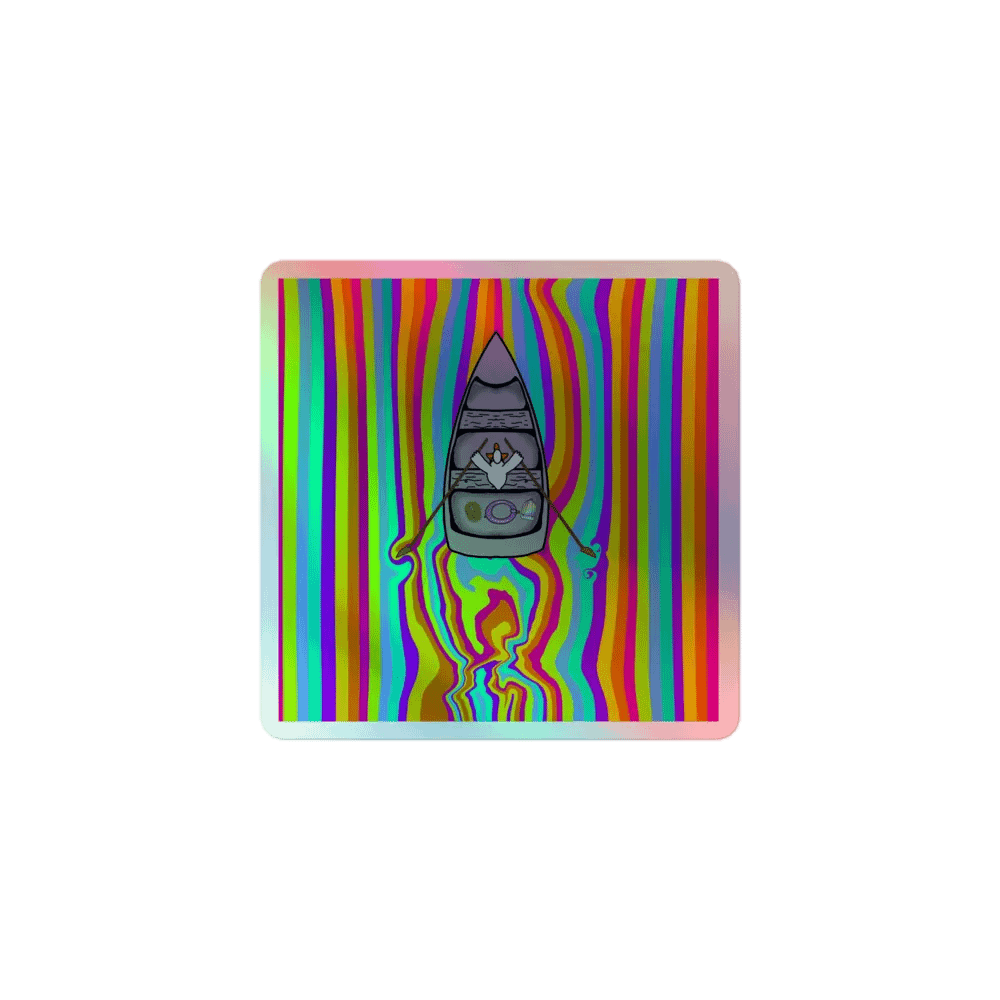 Row Row Row Your Boat holographic sticker product image (1)