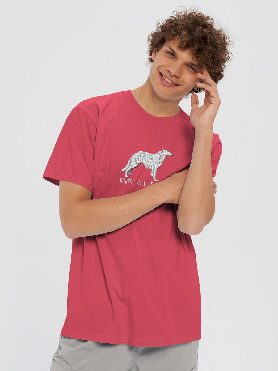 Borzoi Will Be Borzoi T-Shirt(Embroidered) of a Borzoi(White) product image (37)