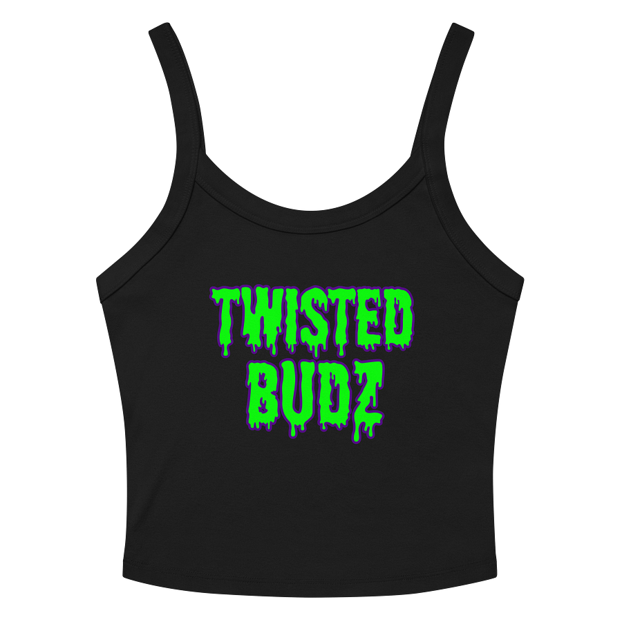 Twisted Budz Weird Weedy Women’s Black Tank Top, 420 Stoner Summertime Cannabis Shirt, Pothead Punk Rock Reefer Green Ganja Goth Beach Style product image (2)
