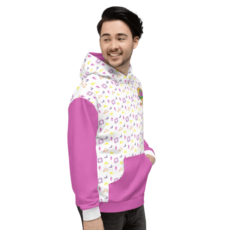 Oh Worm pink & white eco hoodie product image (8)