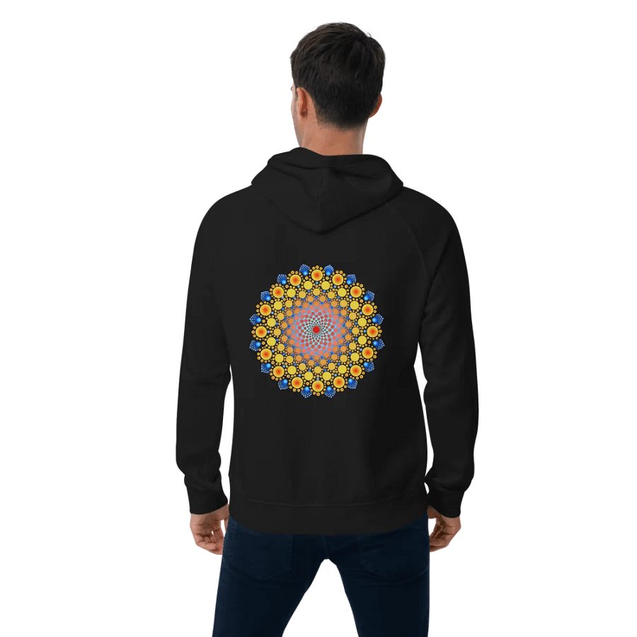 Orange Sunflower Mandala Unisex Eco Hoodie product image (6)