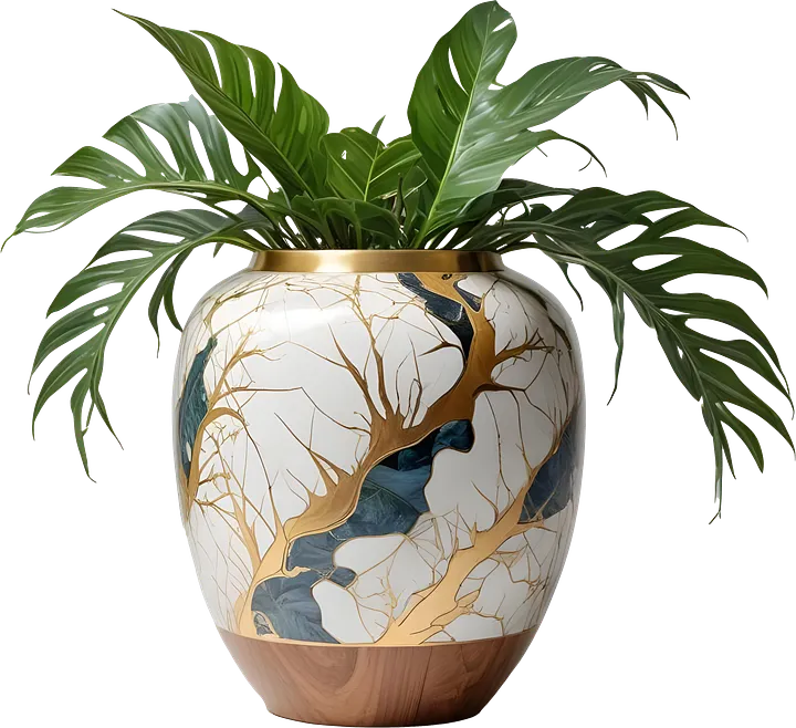 Golden Forest – Vase Tree of Life Kintsugi PNG product image (1)